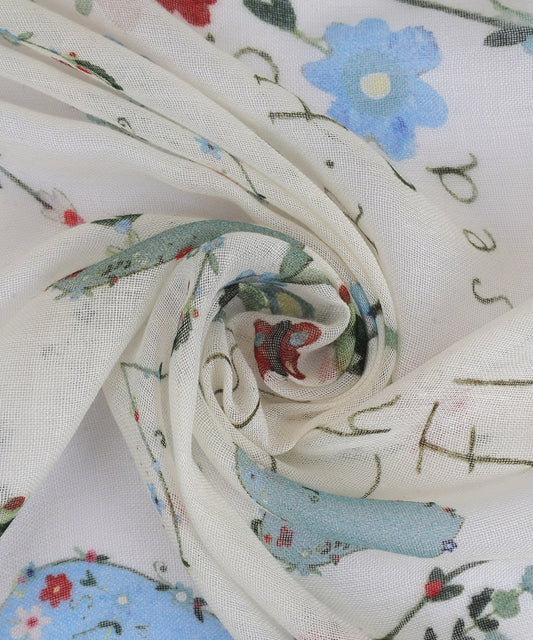 Damenschal aus Modal-Seide mit Blumenmuster