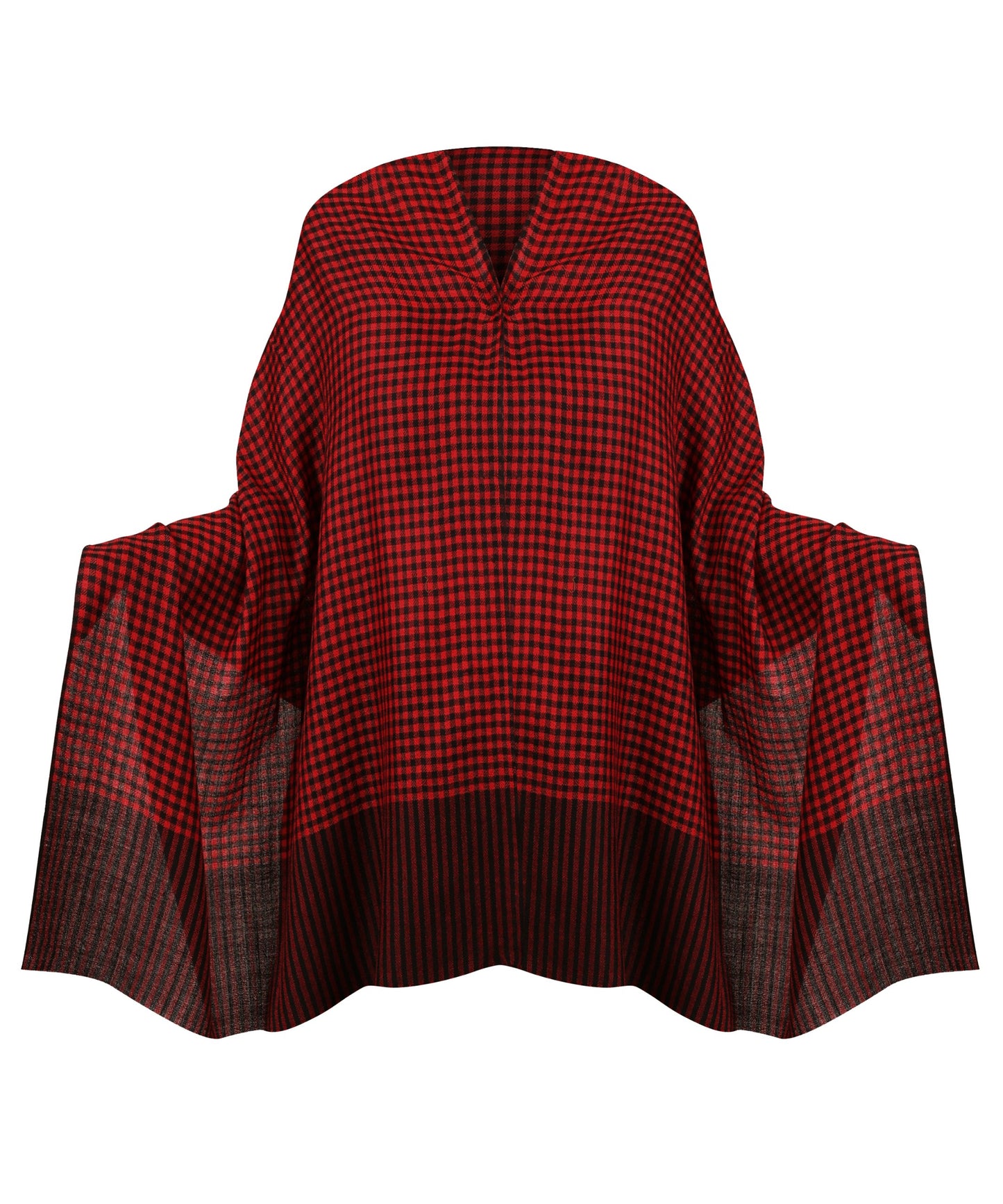 Wool Silk Blend with Classic design red and black