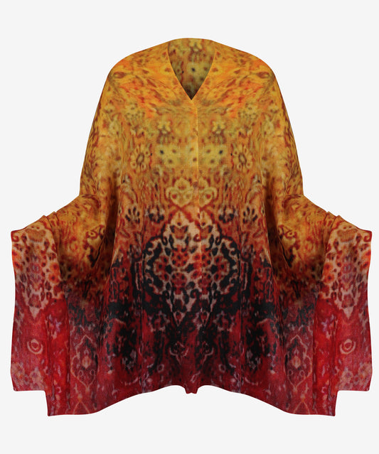 Handmade Red Yellow Wool Scarf
