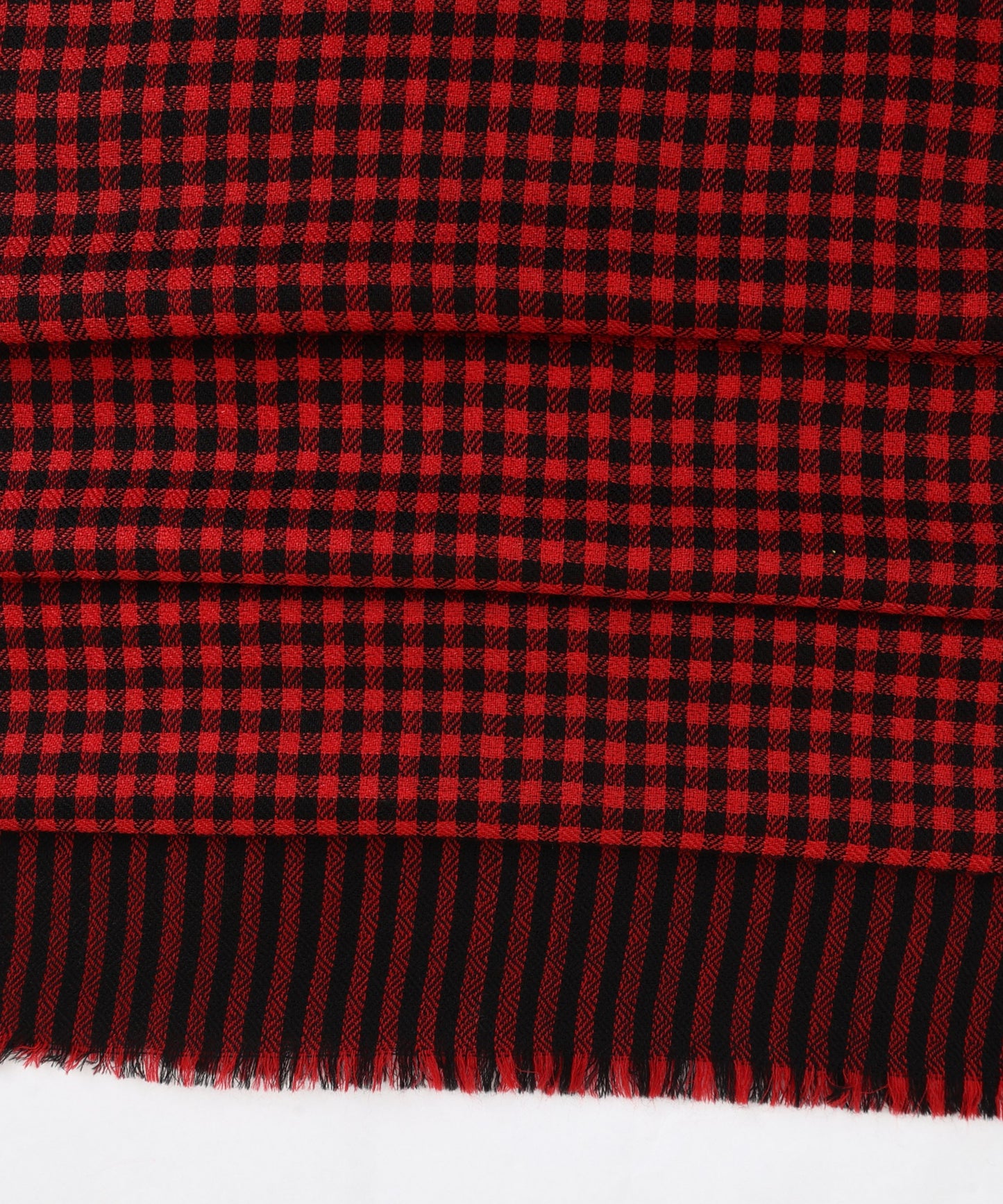 Wool Silk Blend with Classic design red and black