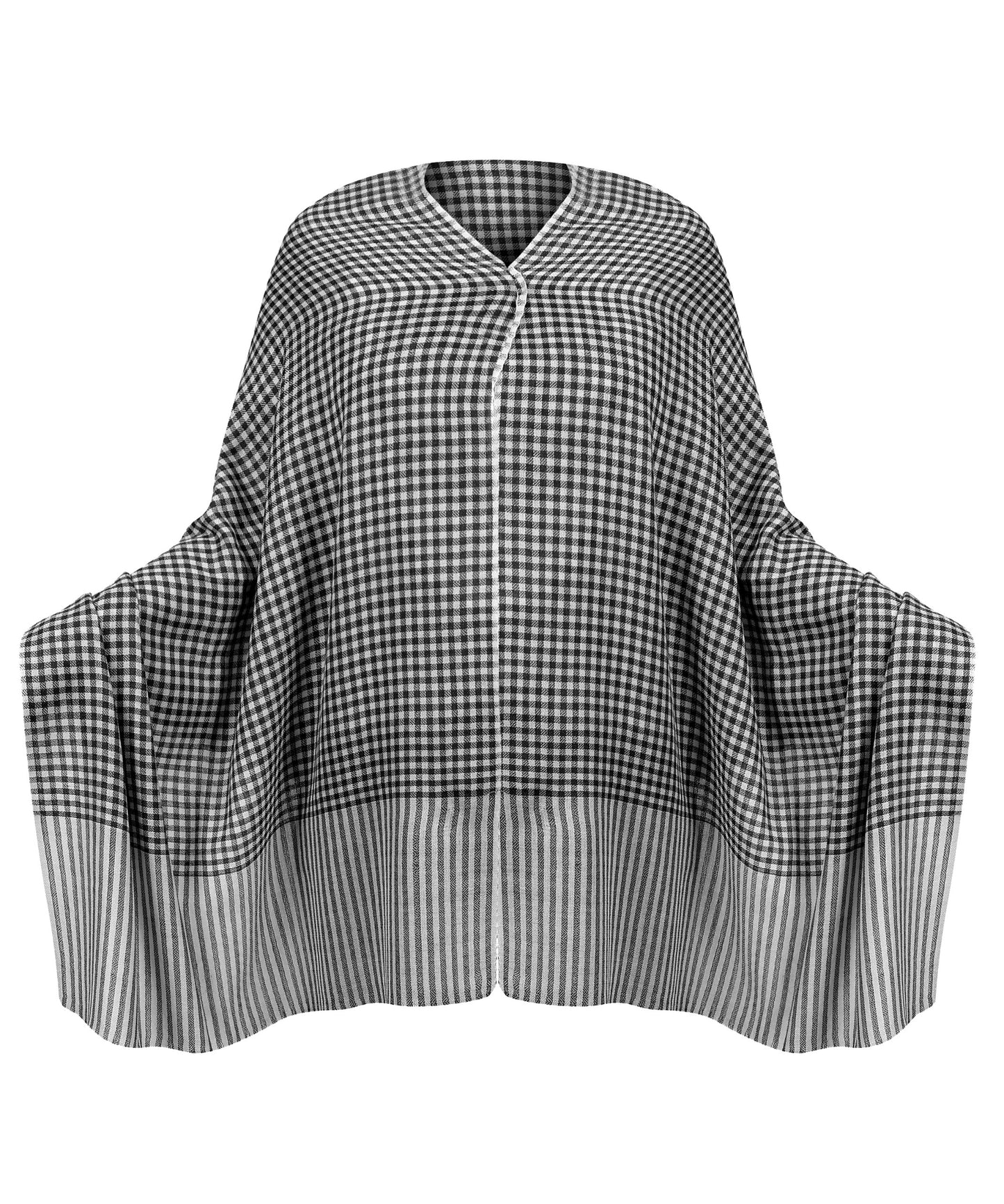 Wool Silk Blend with Classic design White and black