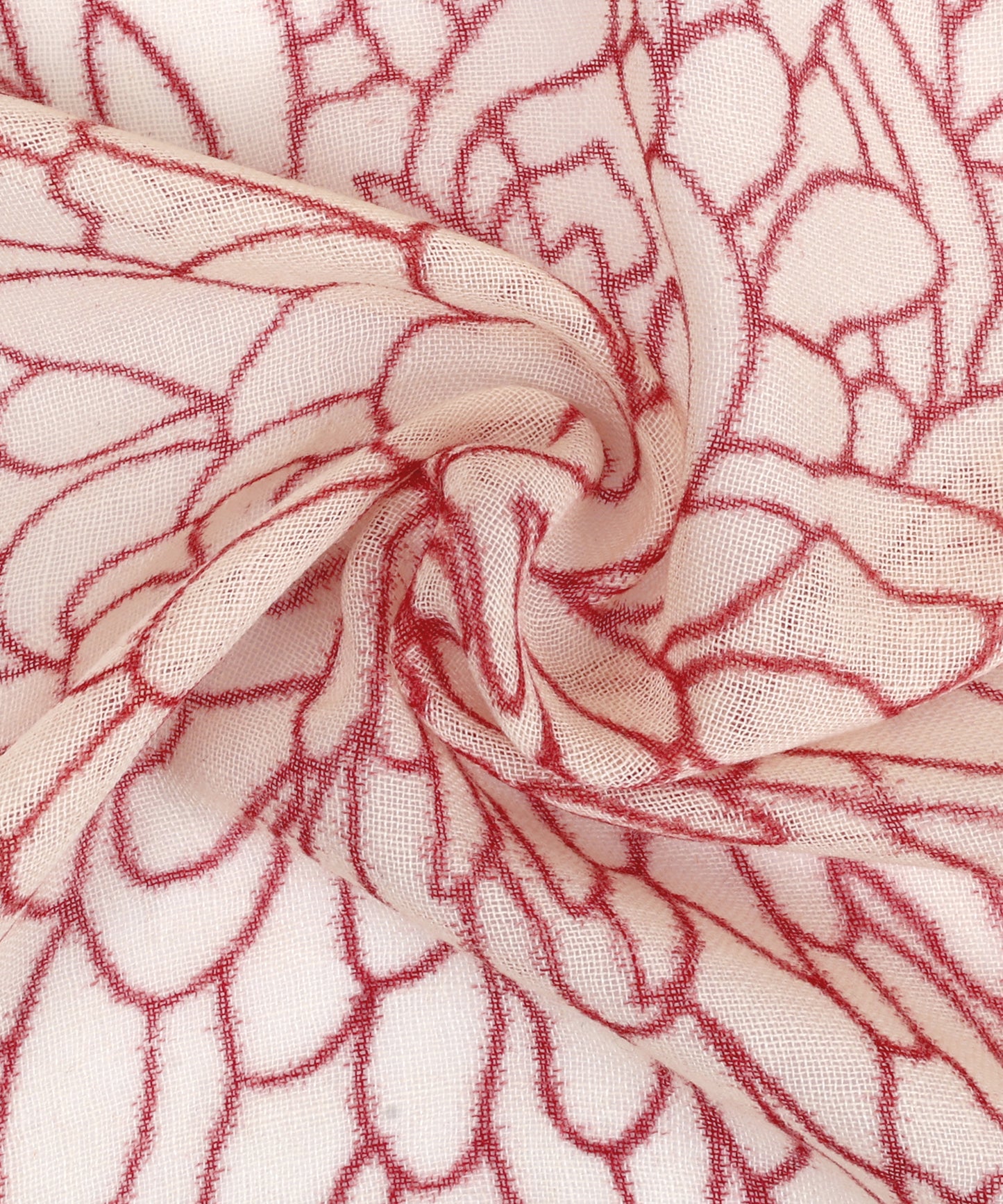 Handmade Red White Wool Scarf