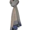 Wool silk blend with line print Shades Blue and Gray - Image 4