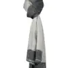 Diamond Print Off White & Black Silk Scarf - Image 5