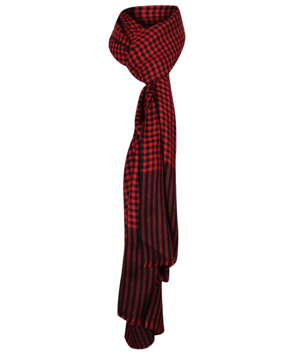 Wool Silk Blend with Classic design red and black - Image 4